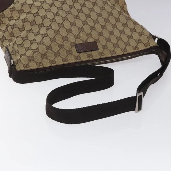 GUCCI GG Canvas Shoulder Bag Beige Silver - Picture 7 of 16